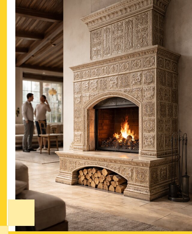 Купить изразцовый камин в Устях-Лабинске от 255400 р. | ЭриданУлб