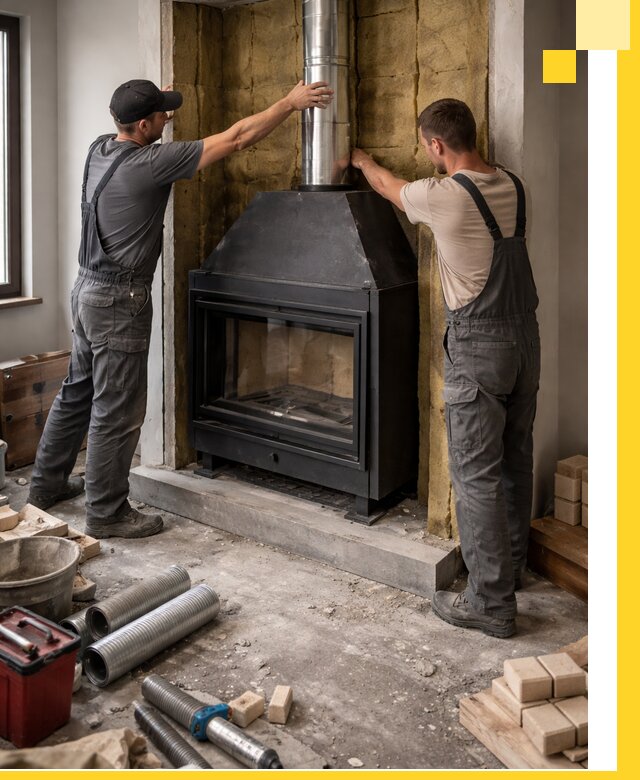 Изготовление и монтаж закрытых каминов в Устях-Лабинске под ключ