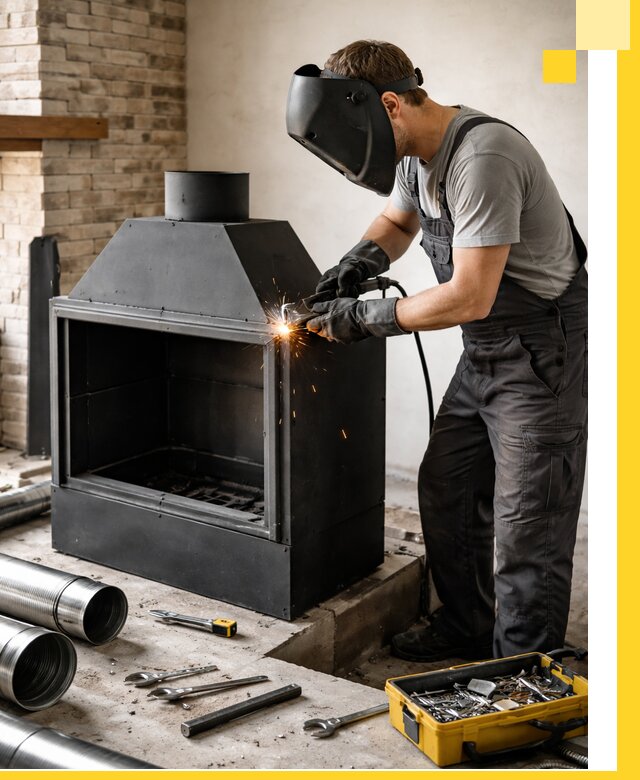 Продажа и установка металлических каминов в Устях-Лабинске под ключ