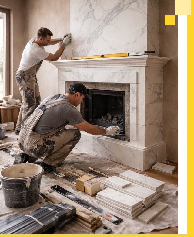 Отделка каминов в Устях-Лабинске качественные облицовочные работы