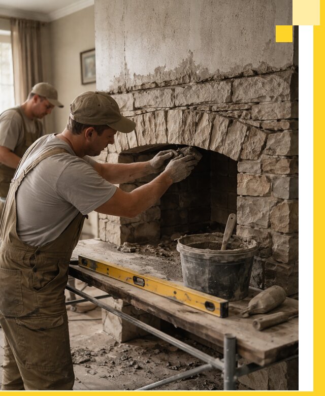 Изготовление каминов под ключ в Устях-Лабинске, монтаж и отделка