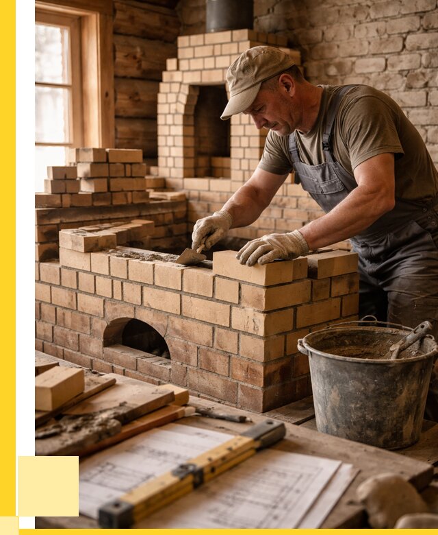 Кладка печей из кирпича в Устях-Лабинске цены от 30648 р. - ЭриданУлб