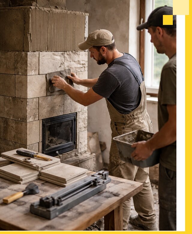 Профессиональная облицовка печей в Устях-Лабинске: керамика и камень