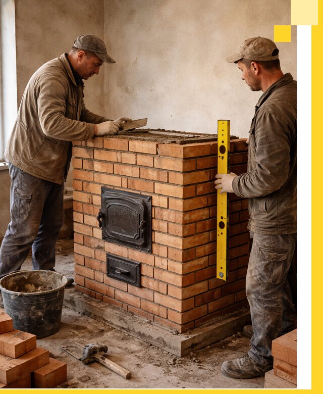 Отопительные печи под ключ в Устях-Лабинске, установка и сборка