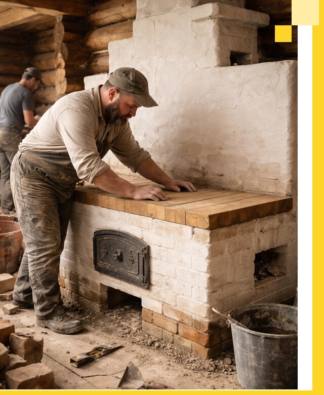 Проектирование и установка русской печи с лежанкой в Устях-Лабинске