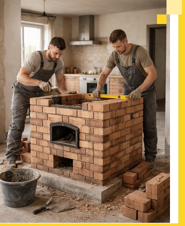 Установка и монтаж печей в частном доме в Устях-Лабинске под ключ