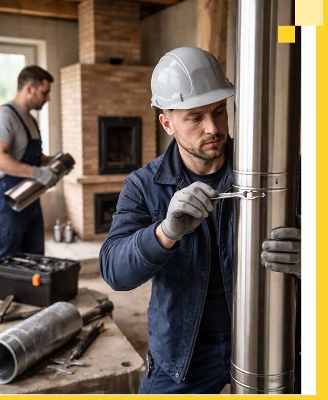 Профессиональный монтаж дымоходов для печей в Устях-Лабинске