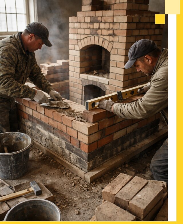 Изготовление и монтаж печей и каминов из кирпича в Устях-Лабинске