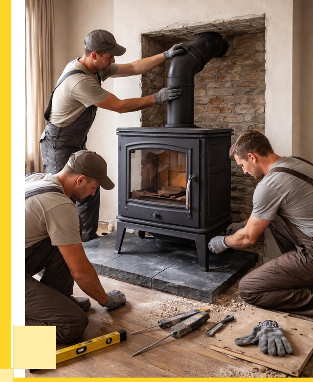Монтаж печи камина в частном доме в Устях-Лабинске от 25540 р. | ЭриданУлб