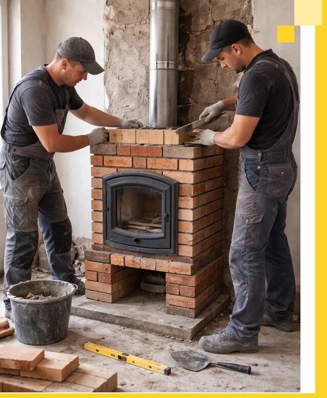 Монтаж печи камина под ключ в Устях-Лабинске с гарантией и пусконаладкой