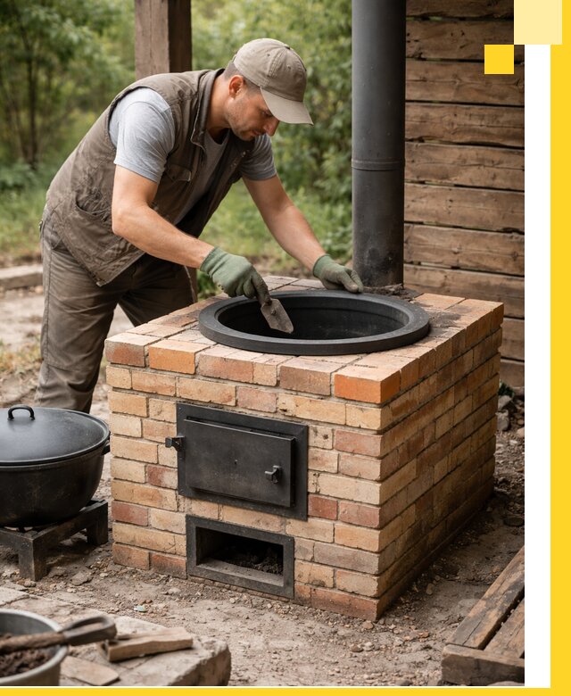 Изготовление и установка печей для казана в Устях-Лабинске под ключ