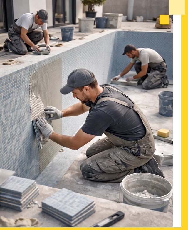 Облицовка бассейнов в Устях-Лабинске плитка мозаика гидроизоляция