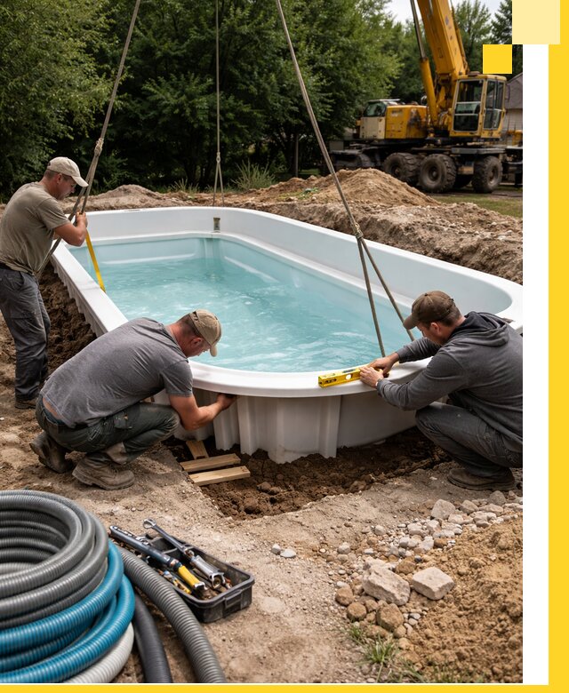 Установка и монтаж композитных бассейнов под ключ в Устях-Лабинске