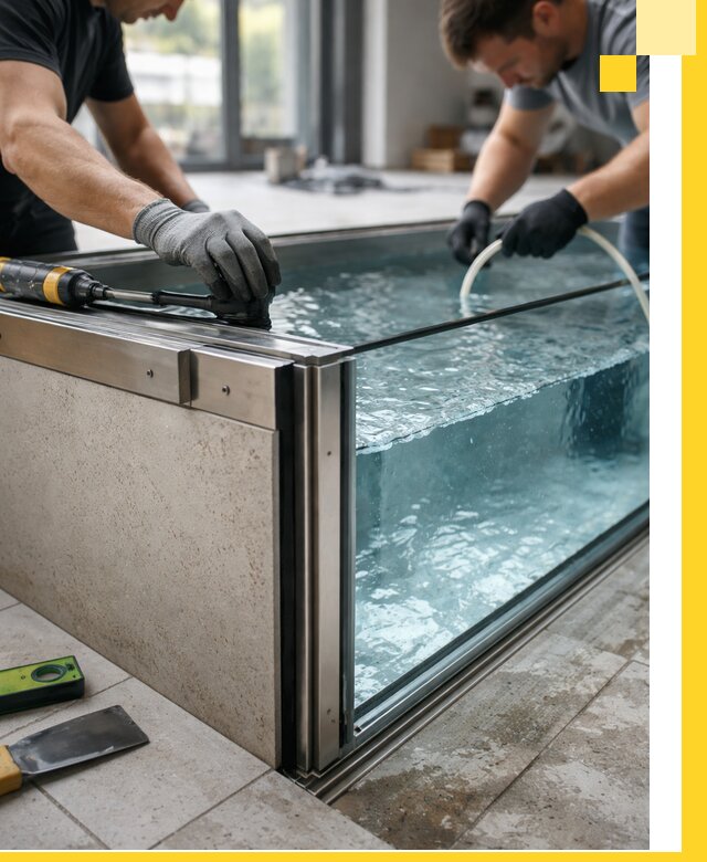 Проектирование и монтаж стеклянных бассейнов в Устях-Лабинске