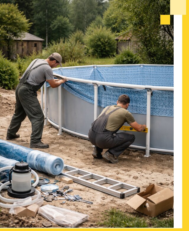 Установка и монтаж каркасных бассейнов в Устях-Лабинске под ключ