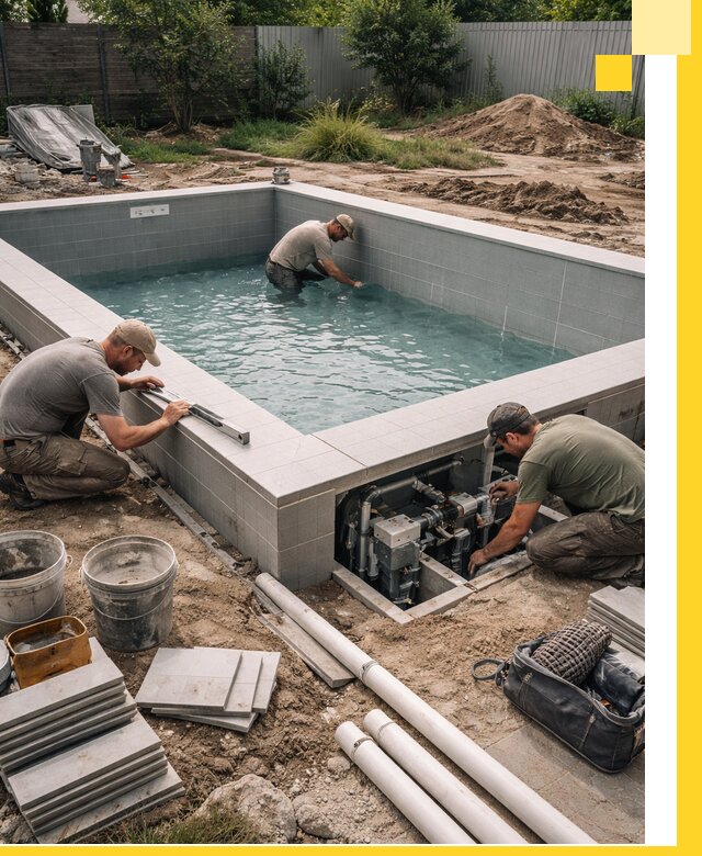 Строительство и монтаж бассейнов для дачи под ключ в Устях-Лабинске