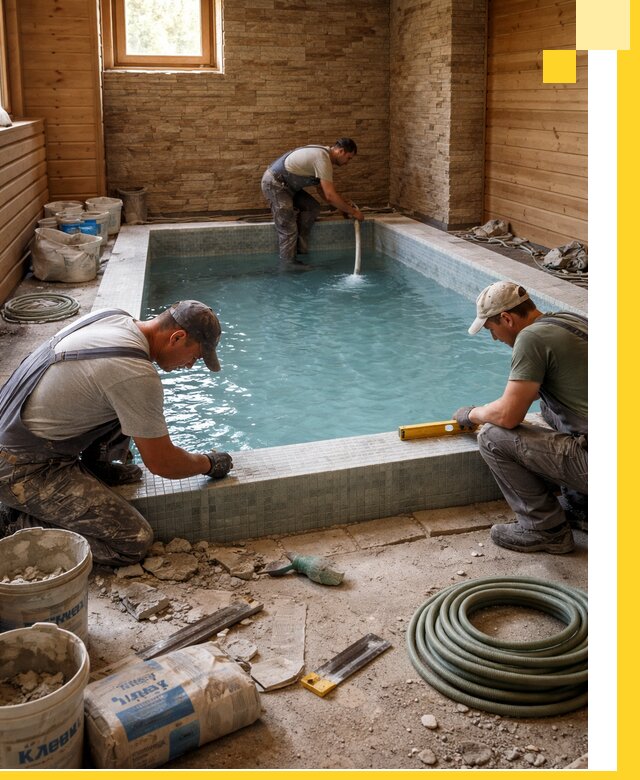 Проектирование и строительство бассейнов для бани в Устях-Лабинске