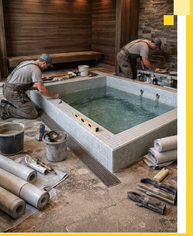 Установка и строительство бассейнов для сауны в Устях-Лабинске