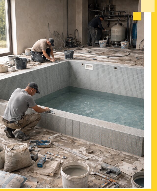 Строительство и монтаж бассейнов в помещении в Устях-Лабинске