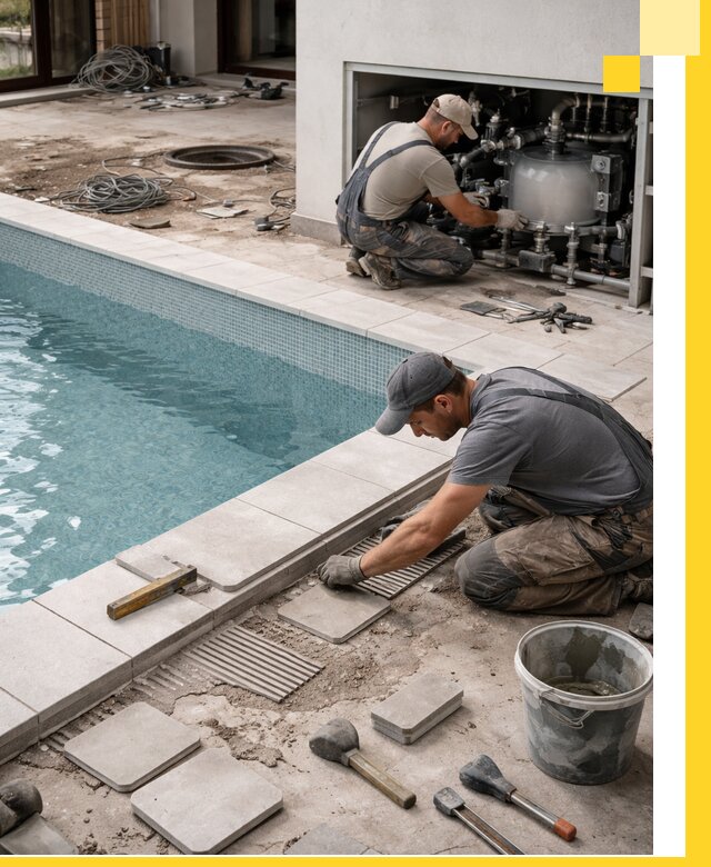 Строительство и монтаж бассейнов в коттедже в Устях-Лабинске