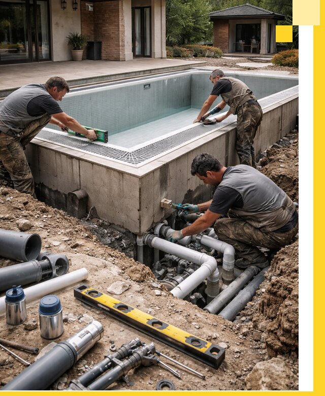 Строительство переливных бассейнов в Устях-Лабинске под ключ