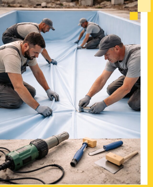 ПВХ пленка для бассейнов с монтажом и гарантией в Устях-Лабинске