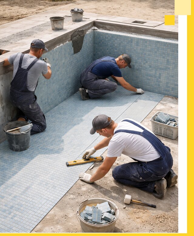 Укладка и установка плитки для бассейнов под ключ в Устях-Лабинске