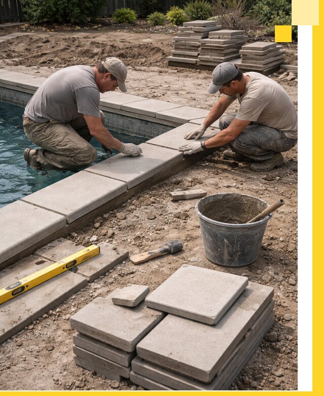 Установка и изготовление копингового камня для бассейнов в Устях-Лабинске