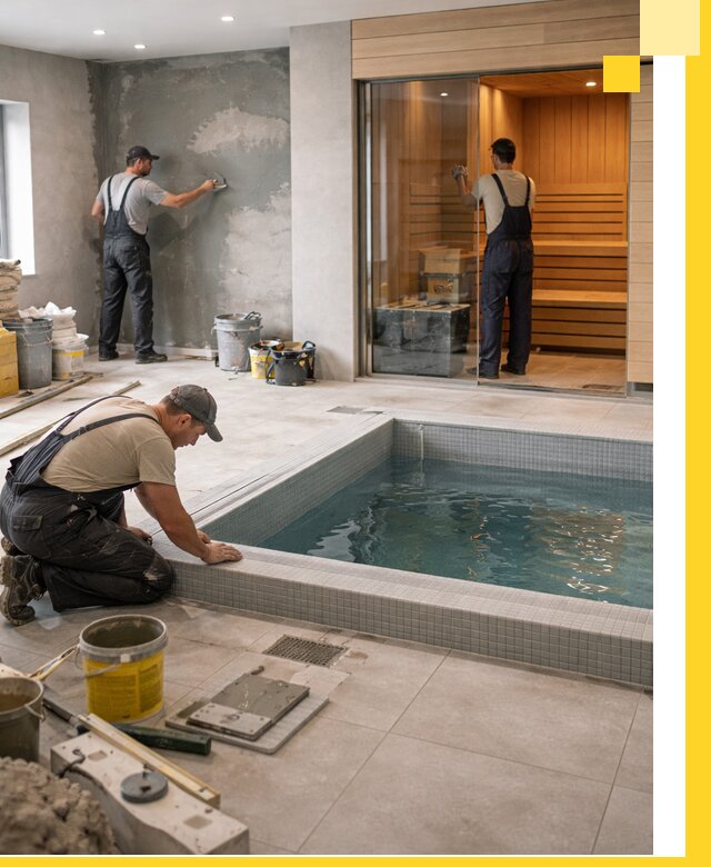 Проектирование и строительство сауны с бассейном в Устях-Лабинске