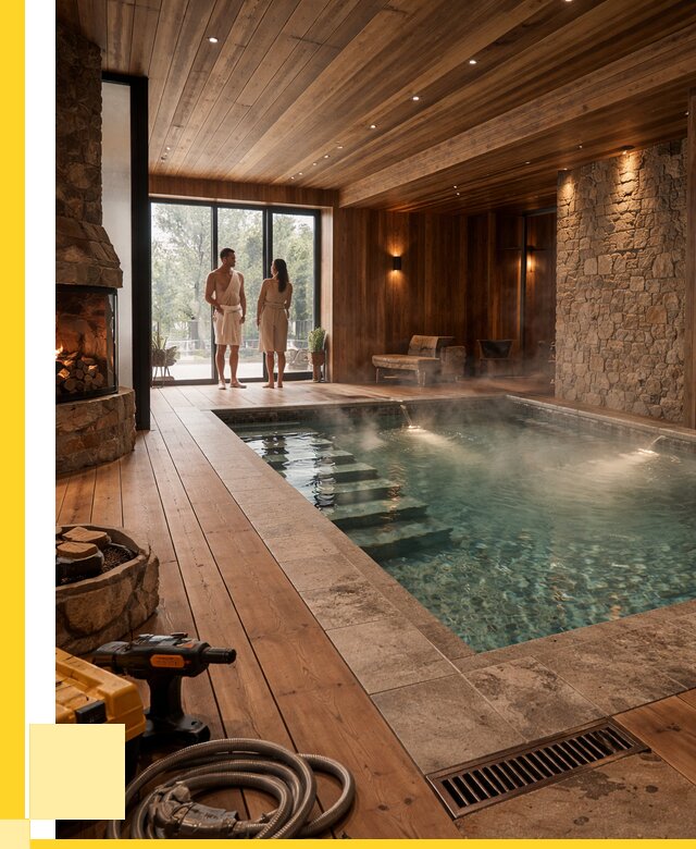 Проекты бань с бассейном под ключ в Устях-Лабинске от 76620 р., ЭриданУлб