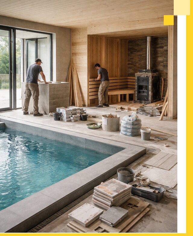 Проектирование и строительство бань с бассейном в Устях-Лабинске