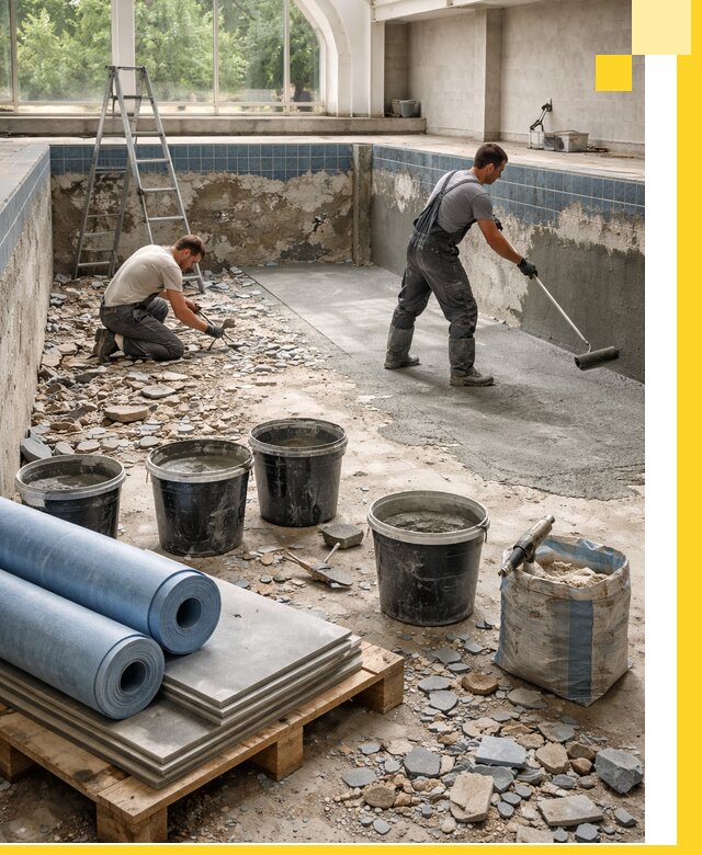 Реконструкция бассейнов в Устях-Лабинске: ремонт, гидроизоляция