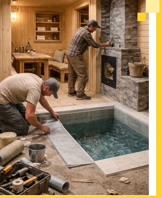 Строительство бань с комнатой отдыха под ключ в Устях-Лабинске