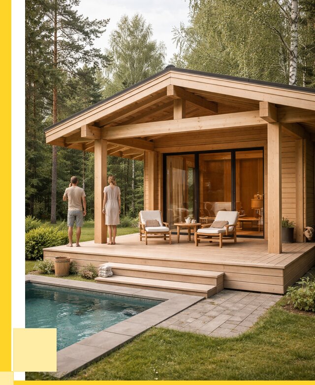 Бани с террасой под ключ в Устях-Лабинске от 612960 р. | ЭриданУлб