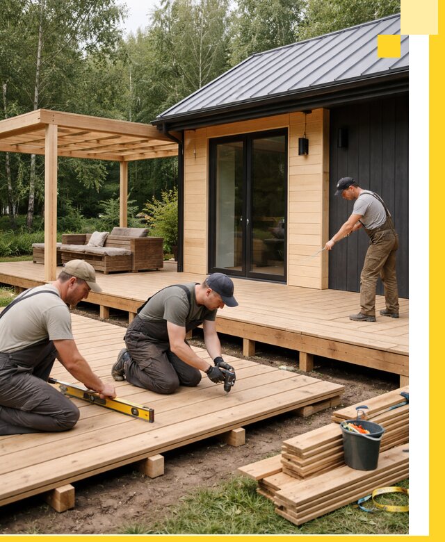 Строительство бань с террасой и бассейном под ключ в Устях-Лабинске