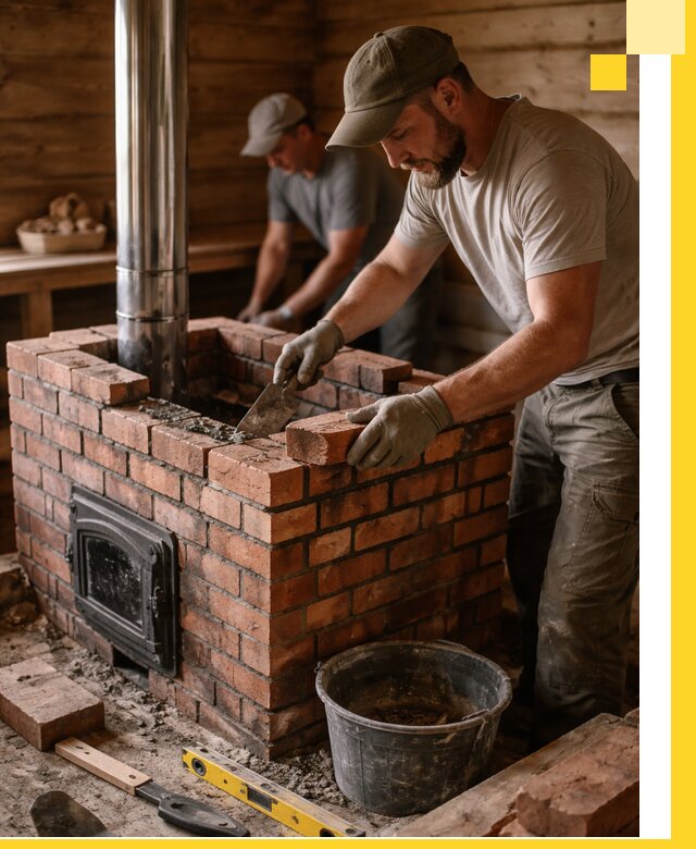 Кирпичные печи для бани под ключ в Устях-Лабинске, проект и монтаж