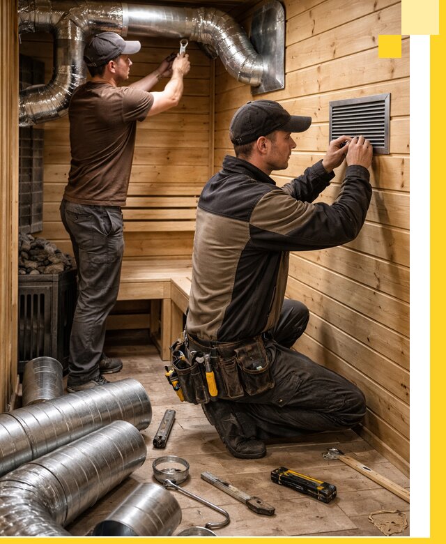 Проектирование и монтаж вентиляции бани в Устях-Лабинске под ключ