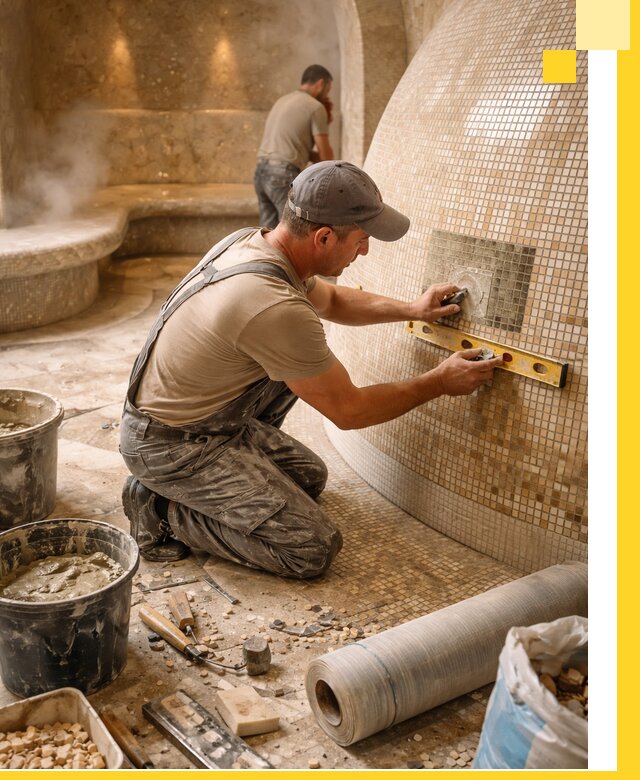 Хамам под ключ в Устях-Лабинске: проектирование, строительство, отделка