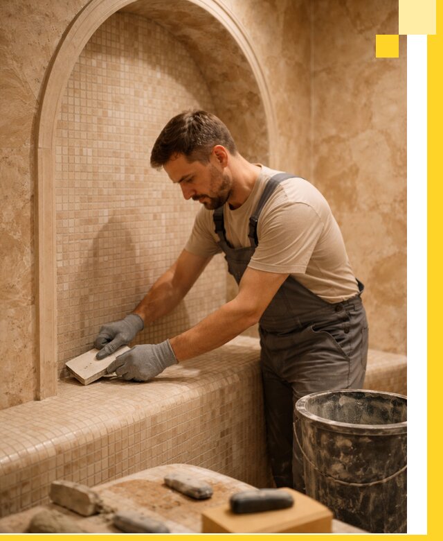 Профессиональная отделка хамамов с мозаикой под ключ в Устях-Лабинске