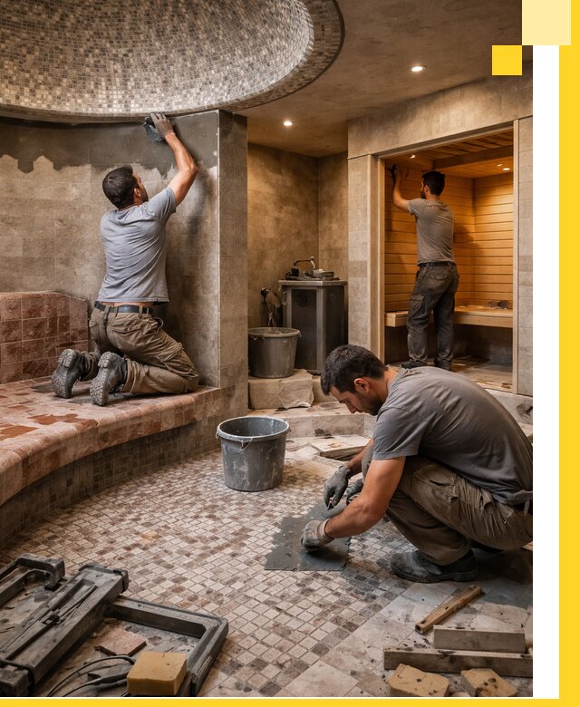 Проект и строительство хамама бани и сауны под ключ в Устях-Лабинске